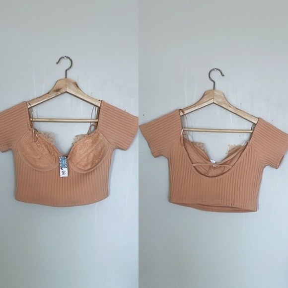 Tan Ribbed Two-Piece Set - Picture 2 of 3